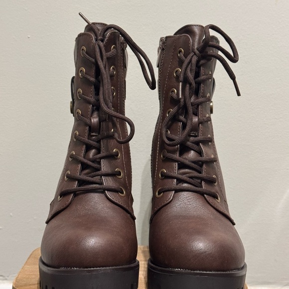 Brown Lace-Up Ankle Boots - Picture 5 of 7